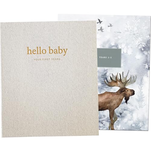 Peachly Unisex Baby Memory Book - First Year Baby Book Keepsake - color: natural linen