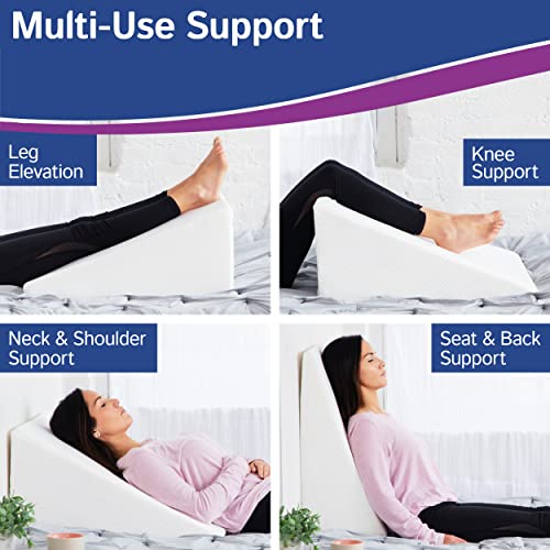 Ebung Body Positioner - Premium Memory Foam Wedge Pillow for Sleeping, Sitting, Snoring, Heartburn Relief, Pregnancy, TV, Reading, Backrest, Leg Rest - size: Large: 12"