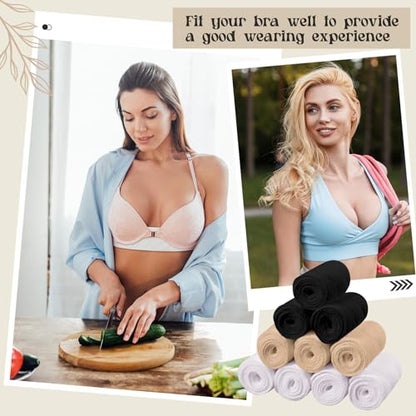 Toulite 10Pcs Reusable Cotton Bra Liners for Sweat - color: White, Black, Beige, size: Medium