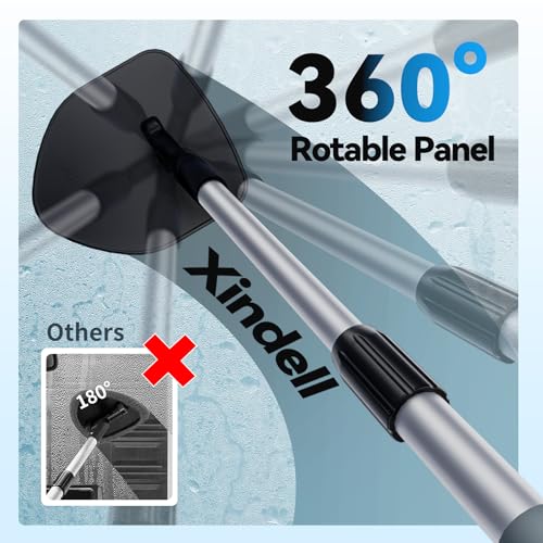 XINDELL Inside Windshield Cleaner Tool, 20.8–29.9 Inch Extendable Car Window Cleaning Kit with 360° Rotating Head, 5 Reusable Press-On Pads and Spray Bottle for SUV and Truck - color: Green