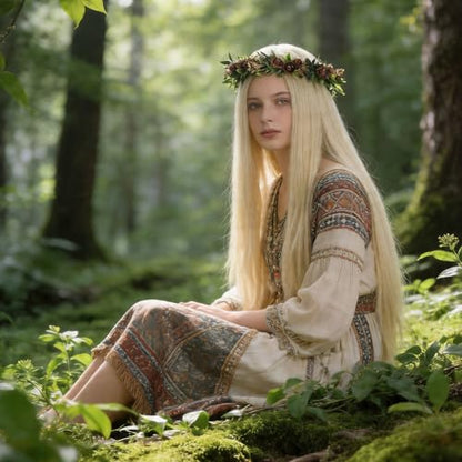 Fairy Flower Crown Headband, Brown Rose Floral Headpiece - color: Brown