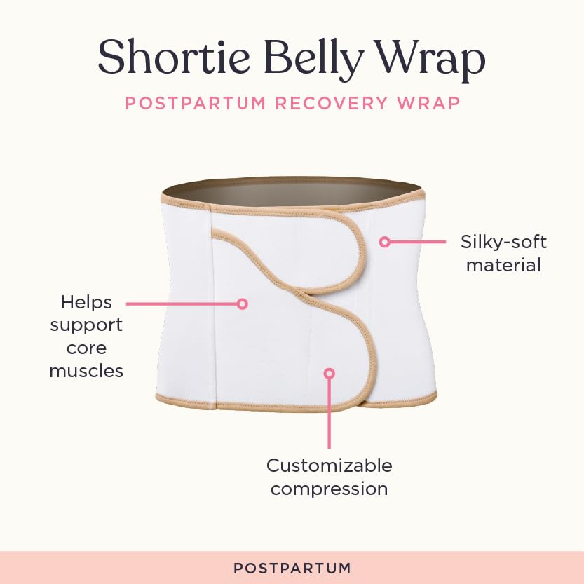 Belly Bandit BFF Postpartum Belly Wrap, Adjustable Abdominal Wrap - color: Cream, size: X-Large