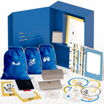 Baby Keepsake Box, Gift for New Parents and Expecting Mom, Baby Memory Box - color: Blue