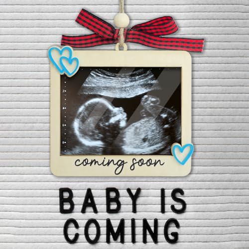 Ultrasound Photo Frame Ornament, Baby Announcement Keepsake - color: Blue Coming Soon Premium