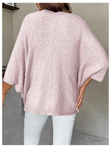 Milumia Women's Maternity Twist Front Sweater Oversized Pregnancy Cardigan - color: Pink, size: Large