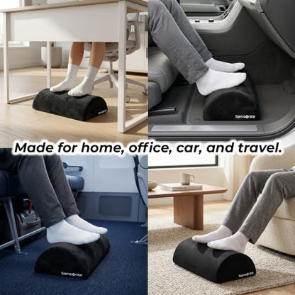 Samsonite Foot Rest for Under Desk at Work – Ergonomic Foot Stool for Couch – Versatile Under Desk Footrest for Office & Home, Foot Support Underdesk