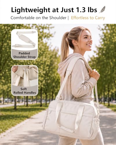 Expandable Travel Bag, Underseat Carry-On Weekender, Beige - color: Beige