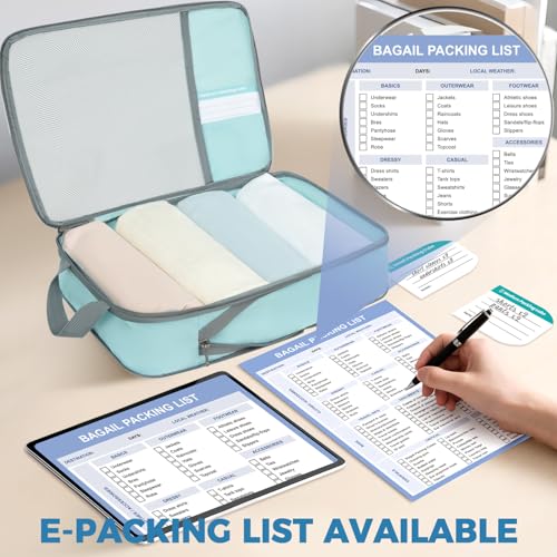 BAGAIL Lightweight Compression Packing Cubes for Travel, 6 Set, Dusty Blue - color: Dusty Blue