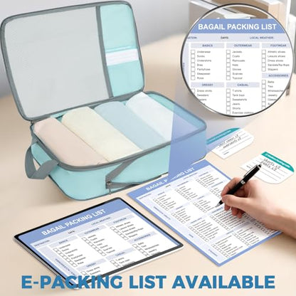 BAGAIL Lightweight Compression Packing Cubes for Travel, 6 Set, Dusty Blue - color: Dusty Blue