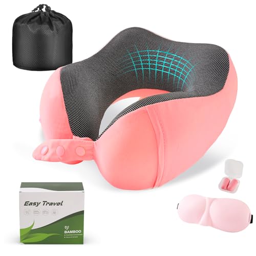 Cirorld Neck Pillow for Traveling, Travel Pillows for Airplanes Red - color: Red