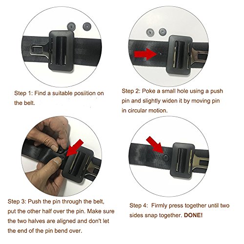 Y-Axis 5 x Seat Belt Button Buckle Clip Stop - Universal Fit Stopper Kit Light Grey (5 Sets)