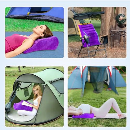 Inflatable Wedge Pillow for Traveling, Blow Up Travel Wedge Pillow