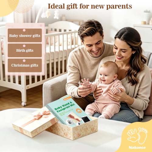 Nabance Baby Footprint Kit, Inkless Baby Hand and Footprint Kit, 4 Pack - size: 4-Pack, Regular 2.3" x 3.7"
