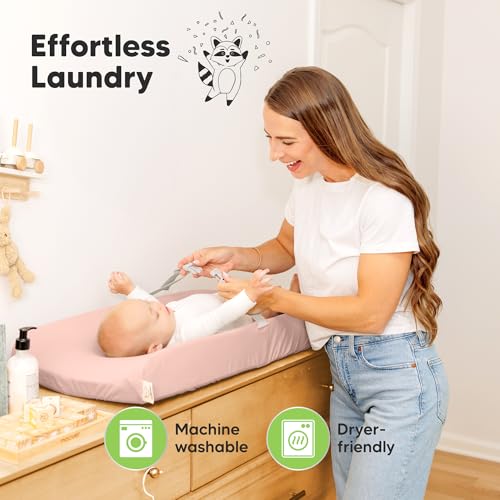 2-Pack Baby Changing Pad Cover for Girl, Boy, 34x18 (Cameo) - color: Cameo, size: Viscose derived from Bamboo