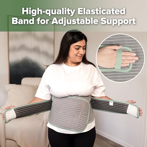 haakaa Postpartum Belly Band, Support Back & Abdomen, Help Natural Delivery & C Section Recovery,Natural Latex,One Size - color: Mint