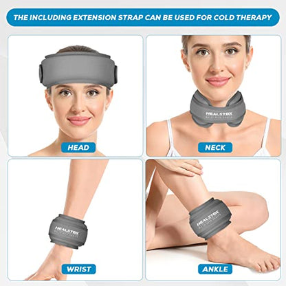 Neck Ice Pack Wrap, Reusable Cold/Hot Gel for Neck Pain, Grey - color: Grey