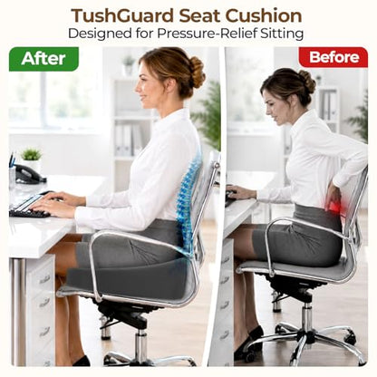 TushGuard Donut Pillow Seat Cushion Memory Foam Lifting Cushions, Gray - color: Gray