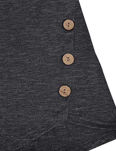 connche Women's Button Side Maternity Tunic Nursing Tops for Breastfeeding - color: Dark Grey, size: XX-Large