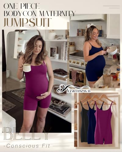 3 Pack Women's Maternity Jumpsuit Shorts - color: Fuchsia, Navy, Black, size: Medium