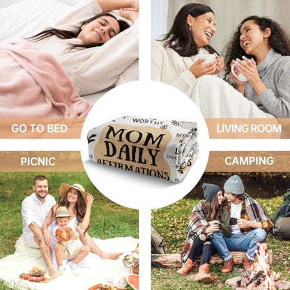 BaubleDazz New Mom Gifts Blanket, Mom Daily Affirmations(50" x 60") - color: Yellow, size: 50*60IN