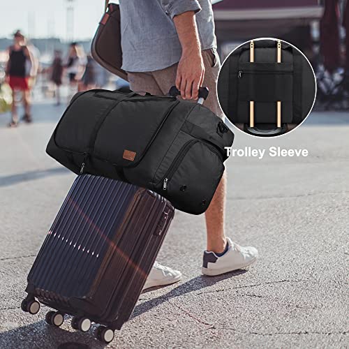 120L Duffle Bag for Travel, Large Foldable Waterproof Travel Duffel Bag - color: Black, size: 120L