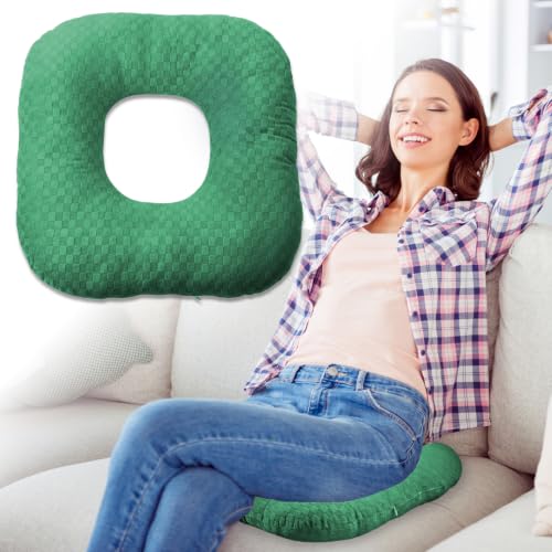 Donut Pillow for Tailbone Pain, Hemorrhoid Pillow (Green) - color: Green