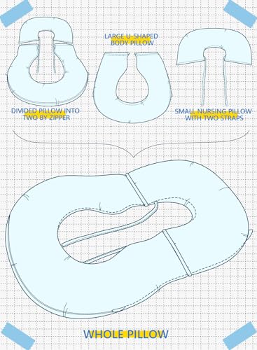 INSEN Pregnancy Pillows, Detachable Body Pillow for Sleeping, Multi-Use Pregnancy Pillows for Pregnant Women, Grey - color: Grey