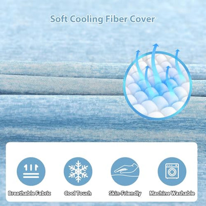 BATTOP Pregnancy Pillows for Sleeping- U Shaped Full Body Maternity Pillow, Pregnancy Pillow for Side Sleepers with Removable Cooling Cover, Supports Back, Hips, Belly & Legs (Cooling Blue) - color: Cooling Blue