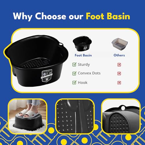 Extra Large Foot Soaking Tub, Sturdy Foot Bath Basin, Pedicure Bowl - Black - color: Black Foot Basin