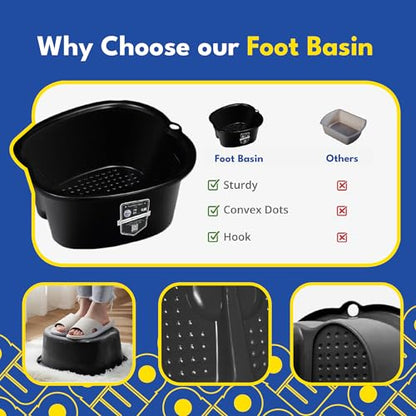 Extra Large Foot Soaking Tub, Sturdy Foot Bath Basin, Pedicure Bowl - Black - color: Black Foot Basin