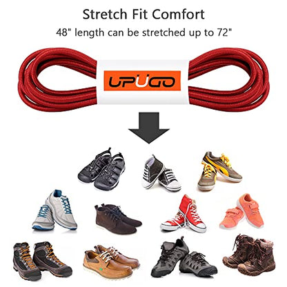 UpUGo Elastic Shoe Laces, No Tie Shoe Laces for All Ages, One Size Fit All - color: Plain Burgundy, size: 1 pair