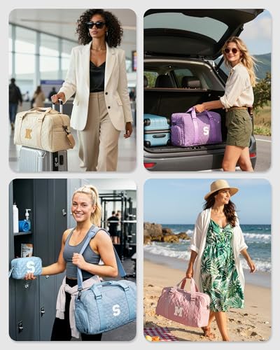 16 Year Old Girl Birthday Gifts, Duffel Overnight Bags with Makeup Pouch - color: off whtie, style: L