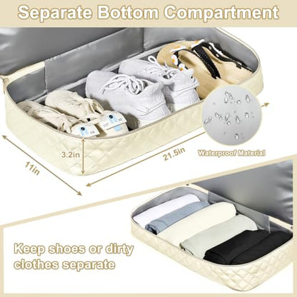 Personalized Travel Duffle Weekender Bag Graduation Birthday Gift for Her - color: Beige, style: H