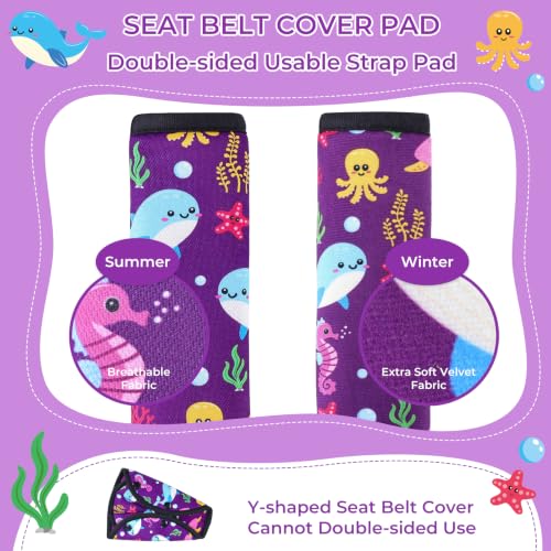 COOLBEBE Kids Seat Straps Cover Pad, Purple - color: Purple Ocean