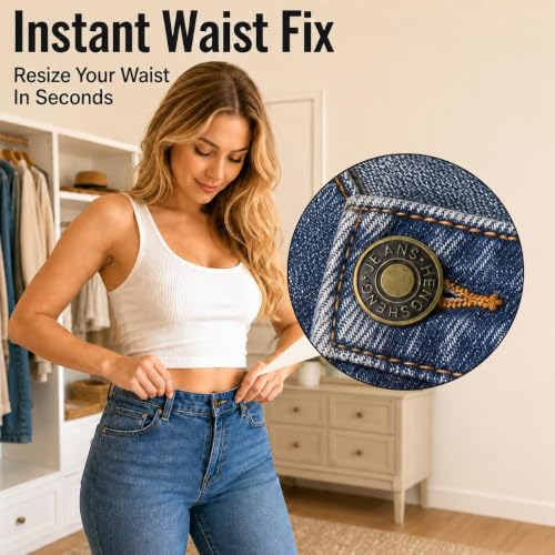 Button Extenders for Jeans and Pants - color: 12-PCS Bronze Buttons