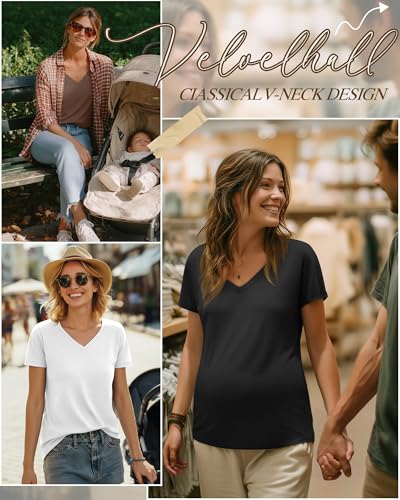 4 Pack Women's Nursing Maternity Shirts - color: Black, White, Coffee, Army Green, size: Large