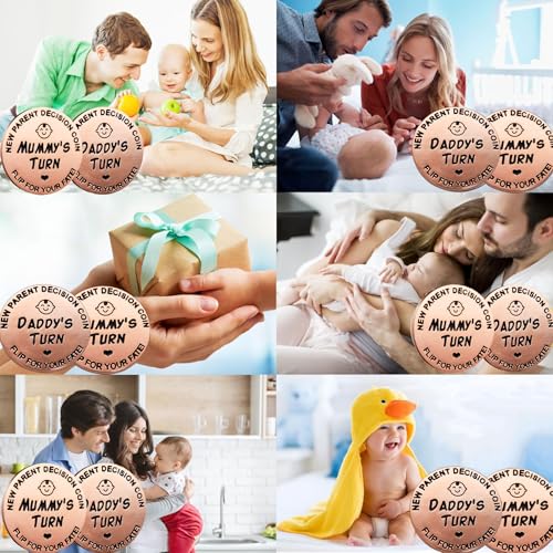 Funny Double Sided New Parents Decision Coin Pregnancy Gifts - color: Style A-rose Gold