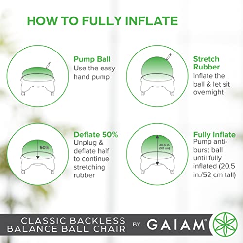 Gaiam Classic Backless Balance Ball Chair, Charcoal - color: Charcoal, style: Backless
