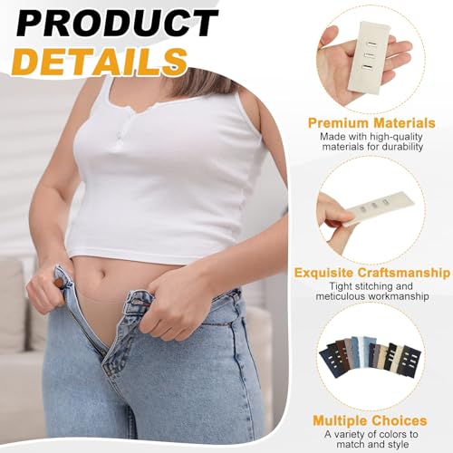 MECCANIXITY 5pcs Light Apricot Pants Waist Button Extenders for Women 3.3" - color: Light Apricot, size: 3.3"