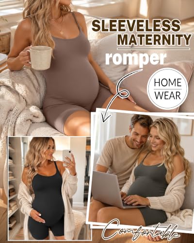 3 Pack Women's Maternity Bodysuits - color: Army Green, Light Coffee, Black, size: Medium