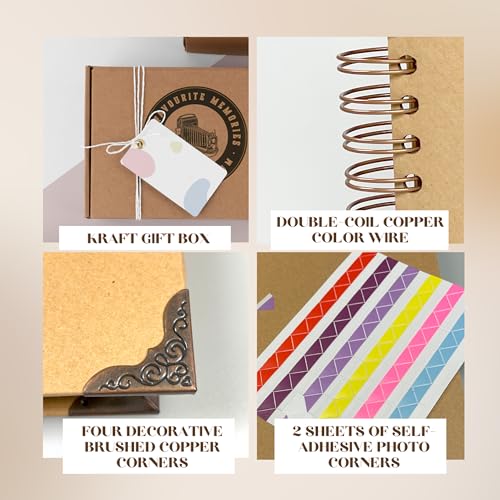8x8 Scrapbook Photo Album, 80 Pages, 200 GSM Kraft, DIY Memory Book - size: 8" X 8"