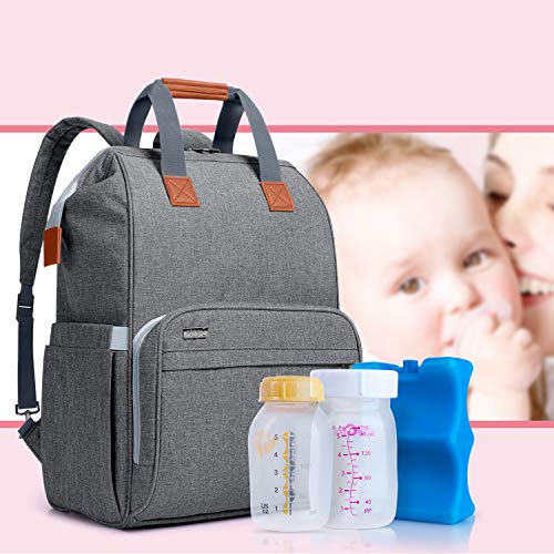 LUXJA Breast Pump Backpack Storage Bag for Cooler Bag & Laptop, Gray - color: Gray (Pump Bag)