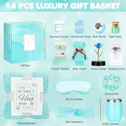 Hangerspace Birthday Gifts for Women, Relaxing Spa Self Care Gift Baskets - color: Ocean