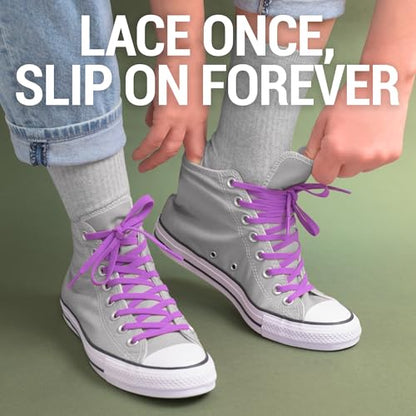 Miscly Flat Elastic Shoelaces - color: Grey, size: 54″ (137 CM)