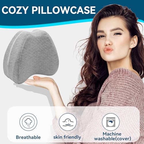 Knee Pillow for Side Sleepers Hip Pain, Leg Pillow for Side Sleeping - size: Extra Large Gray 1 Pack
