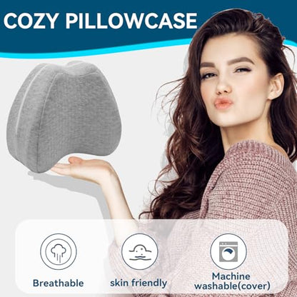 Knee Pillow for Side Sleepers Hip Pain, Leg Pillow for Side Sleeping - size: Extra Large Gray 1 Pack