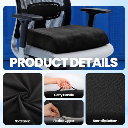Chair Cushion, 5" Thick Adult Booster Seat with Dual-Layer Foam