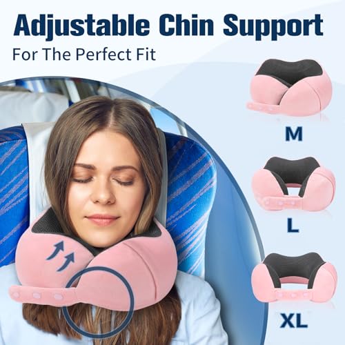 Cirorld Neck Pillow for Traveling, Travel Pillows for Airplanes Pink - color: Pink