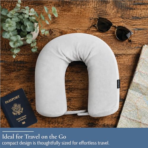Brookstone Free Form Travel Pillow Lightweight Flexible Memory Foam Pillow - color: Grey