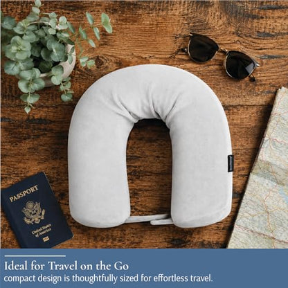 Brookstone Free Form Travel Pillow Lightweight Flexible Memory Foam Pillow - color: Grey